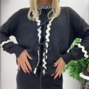 cardigan chiusura con fiocchi e applicazioni wave